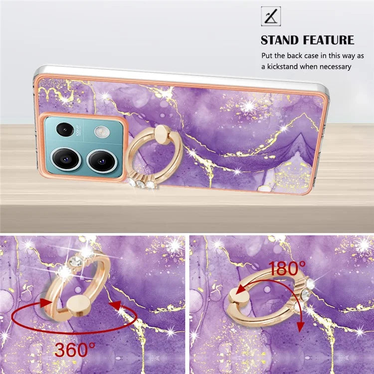 YB IMD Series-10 For Xiaomi Redmi Note 13 5G TPU Case Electroplating Kickstand Phone Cover