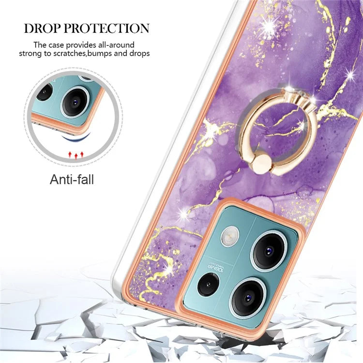 YB IMD Series-10 For Xiaomi Redmi Note 13 5G TPU Case Electroplating Kickstand Phone Cover