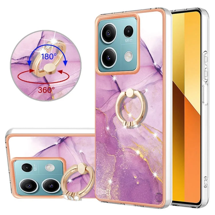 YB IMD Series-10 For Xiaomi Redmi Note 13 5G TPU Case Electroplating Kickstand Phone Cover