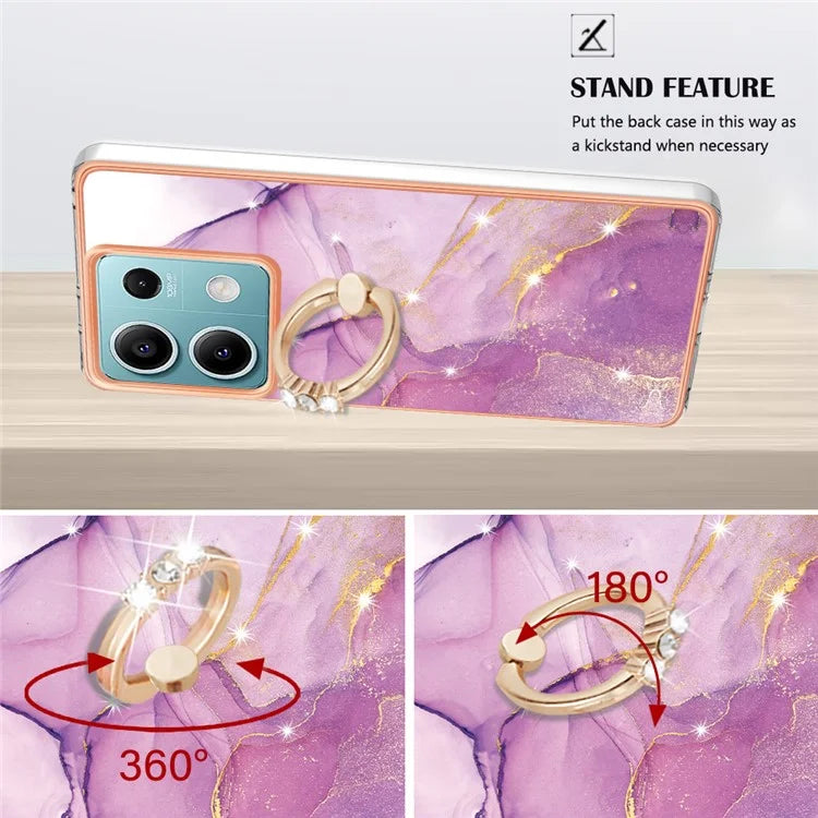 YB IMD Series-10 For Xiaomi Redmi Note 13 5G TPU Case Electroplating Kickstand Phone Cover