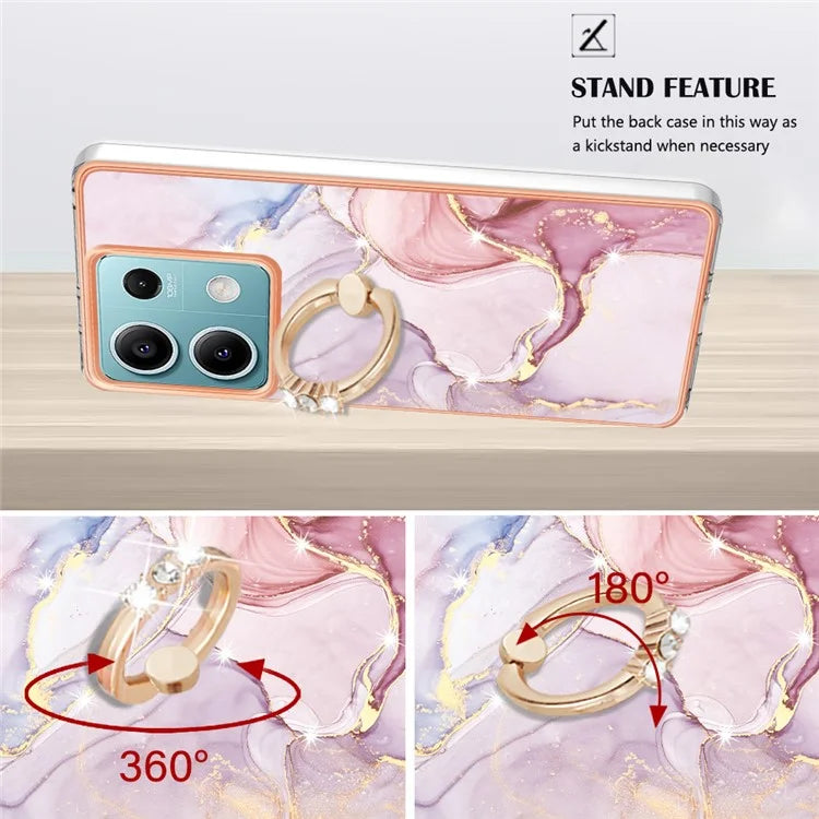 YB IMD Series-10 For Xiaomi Redmi Note 13 5G TPU Case Electroplating Kickstand Phone Cover