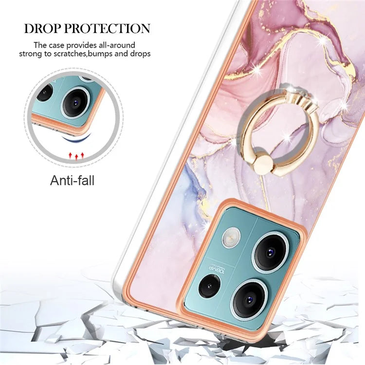 YB IMD Series-10 For Xiaomi Redmi Note 13 5G TPU Case Electroplating Kickstand Phone Cover