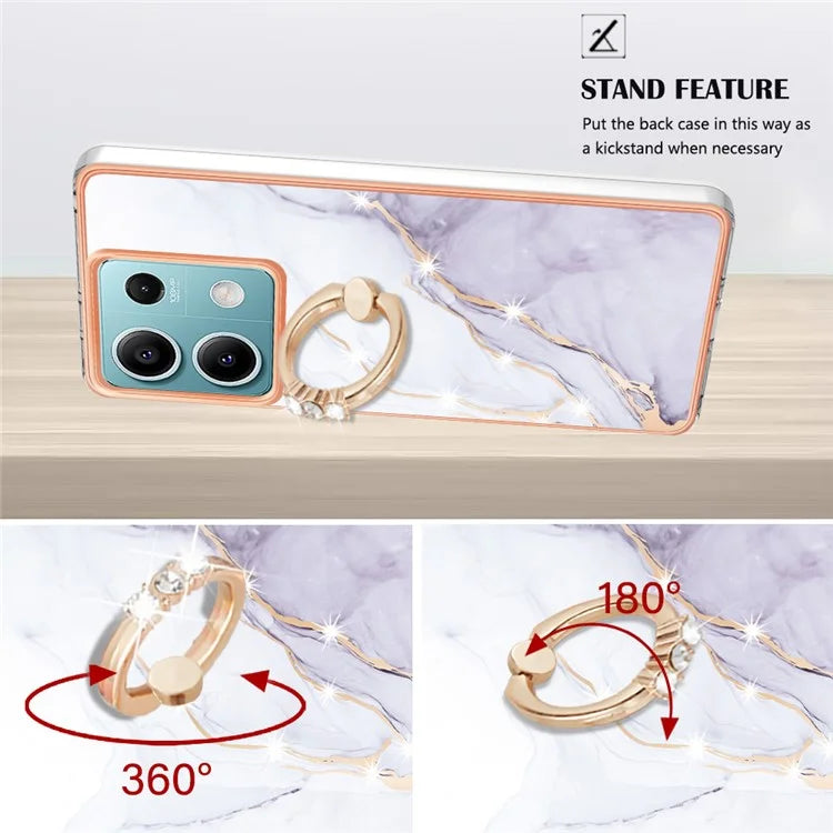 YB IMD Series-10 For Xiaomi Redmi Note 13 5G TPU Case Electroplating Kickstand Phone Cover