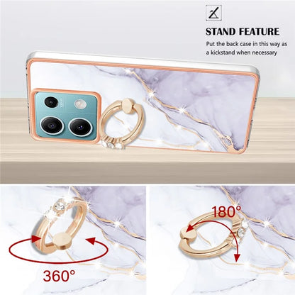 YB IMD Series-10 For Xiaomi Redmi Note 13 5G TPU Case Electroplating Kickstand Phone Cover