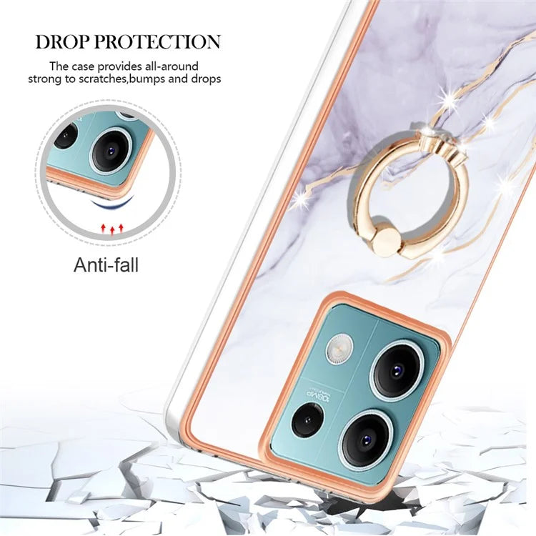 YB IMD Series-10 For Xiaomi Redmi Note 13 5G TPU Case Electroplating Kickstand Phone Cover