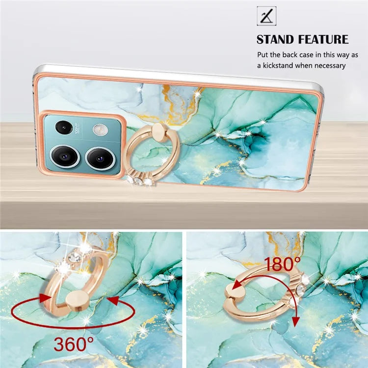 YB IMD Series-10 For Xiaomi Redmi Note 13 5G TPU Case Electroplating Kickstand Phone Cover