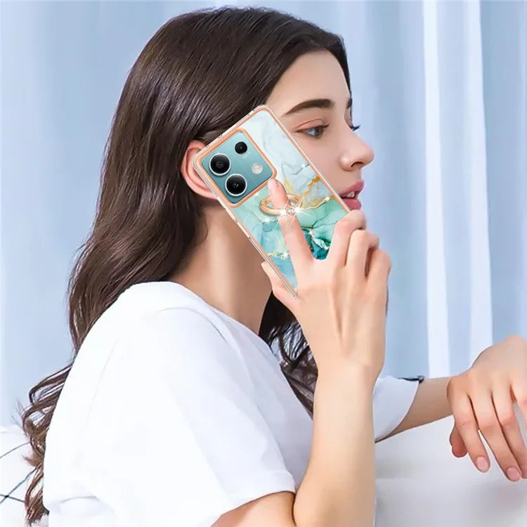YB IMD Series-10 For Xiaomi Redmi Note 13 5G TPU Case Electroplating Kickstand Phone Cover