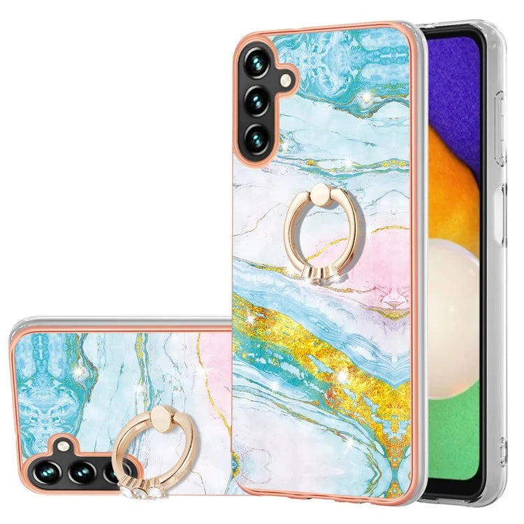 YB IMD Series-10 For Samsung Galaxy A35 5G TPU Case Electroplating Kickstand Phone Cover