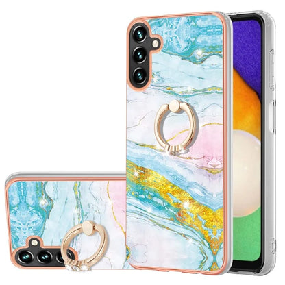 YB IMD Series-10 For Samsung Galaxy A35 5G TPU Case Electroplating Kickstand Phone Cover