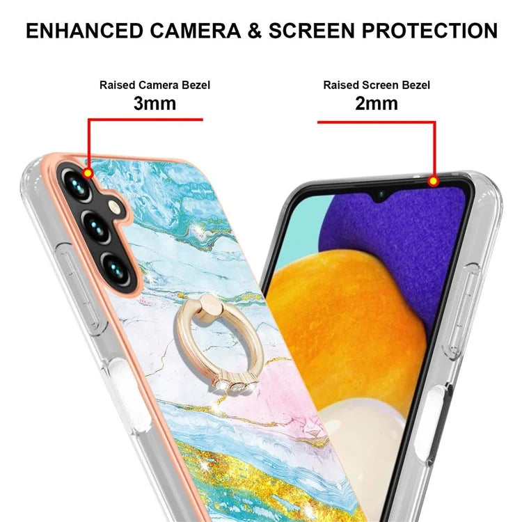 YB IMD Series-10 For Samsung Galaxy A35 5G TPU Case Electroplating Kickstand Phone Cover