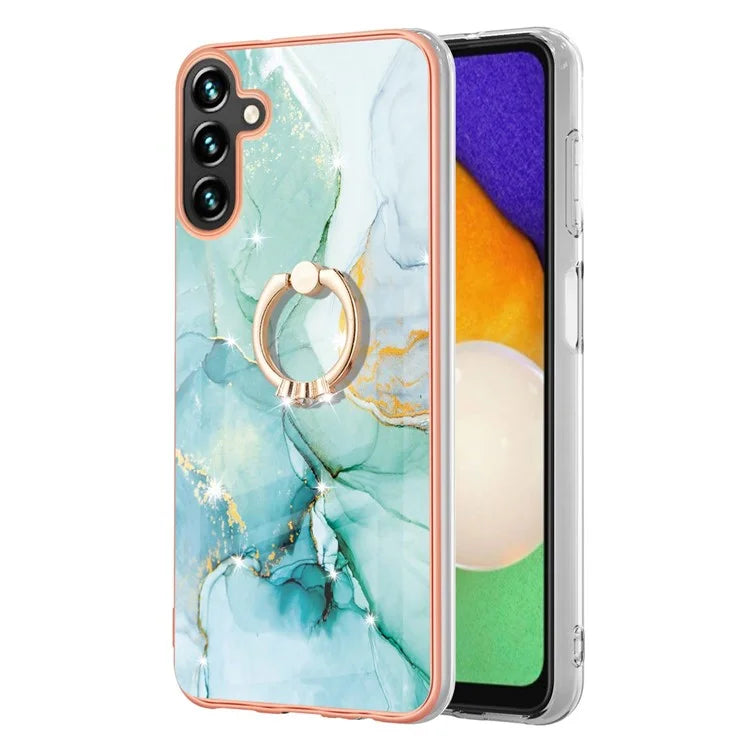 YB IMD Series-10 For Samsung Galaxy A35 5G TPU Case Electroplating Kickstand Phone Cover