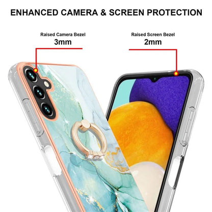 YB IMD Series-10 For Samsung Galaxy A35 5G TPU Case Electroplating Kickstand Phone Cover