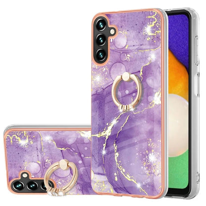 YB IMD Series-10 For Samsung Galaxy A35 5G TPU Case Electroplating Kickstand Phone Cover