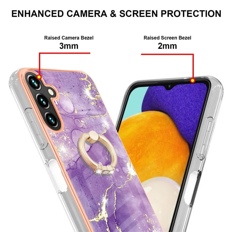 YB IMD Series-10 For Samsung Galaxy A35 5G TPU Case Electroplating Kickstand Phone Cover