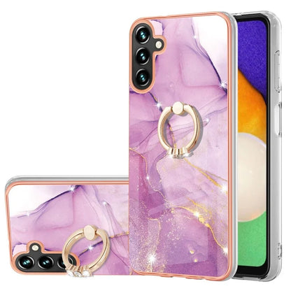 YB IMD Series-10 For Samsung Galaxy A35 5G TPU Case Electroplating Kickstand Phone Cover