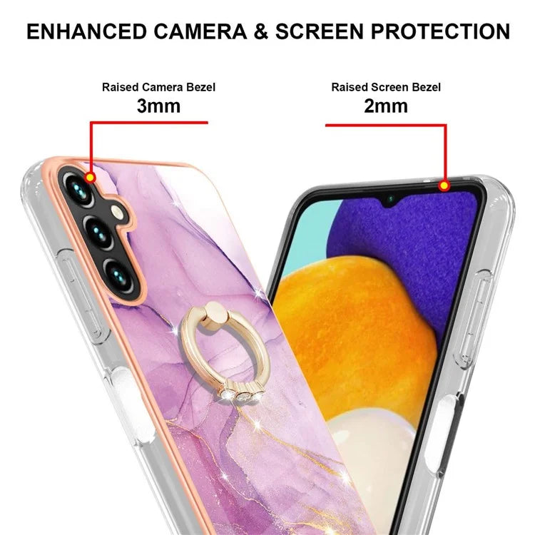 YB IMD Series-10 For Samsung Galaxy A35 5G TPU Case Electroplating Kickstand Phone Cover