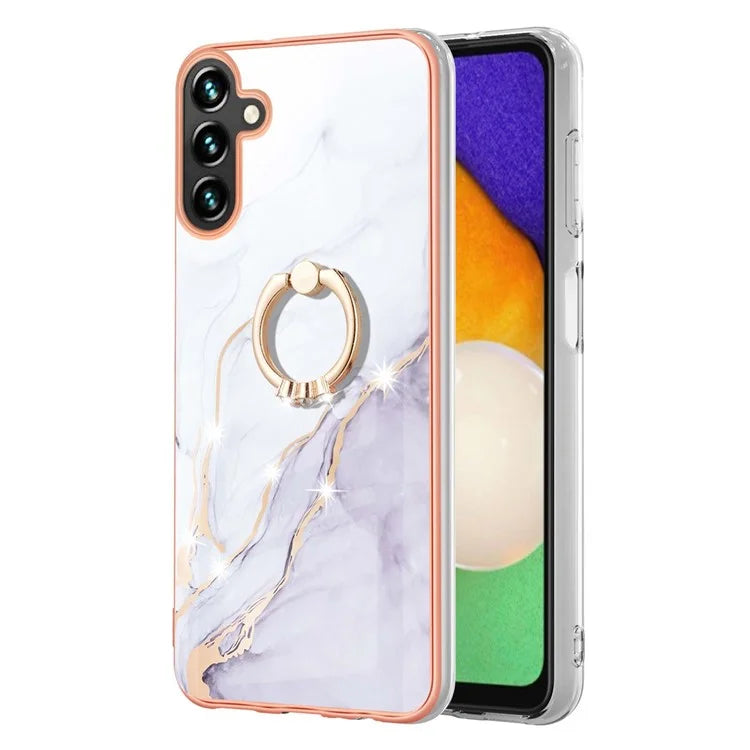 YB IMD Series-10 For Samsung Galaxy A35 5G TPU Case Electroplating Kickstand Phone Cover