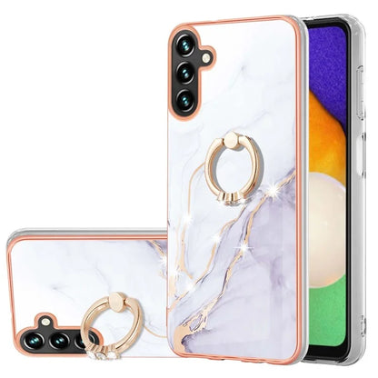 YB IMD Series-10 For Samsung Galaxy A35 5G TPU Case Electroplating Kickstand Phone Cover