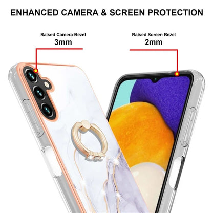 YB IMD Series-10 For Samsung Galaxy A35 5G TPU Case Electroplating Kickstand Phone Cover