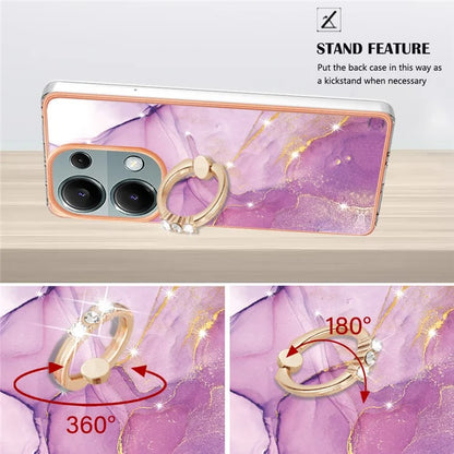 YB IMD Series-10 For Xiaomi Redmi Note 13 Pro 4G / Poco M6 Pro 4G Phone Case TPU Marble Pattern Kickstand Cover