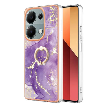 YB IMD Series-10 For Xiaomi Redmi Note 13 Pro 4G / Poco M6 Pro 4G Phone Case TPU Marble Pattern Kickstand Cover