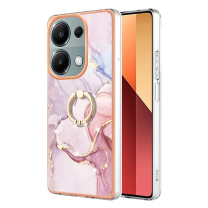 YB IMD Series-10 For Xiaomi Redmi Note 13 Pro 4G / Poco M6 Pro 4G Phone Case TPU Marble Pattern Kickstand Cover