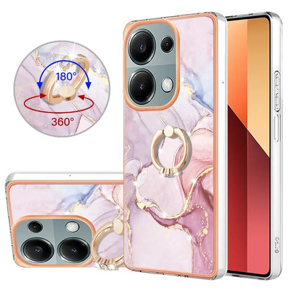 YB IMD Series-10 For Xiaomi Redmi Note 13 Pro 4G / Poco M6 Pro 4G Phone Case TPU Marble Pattern Kickstand Cover