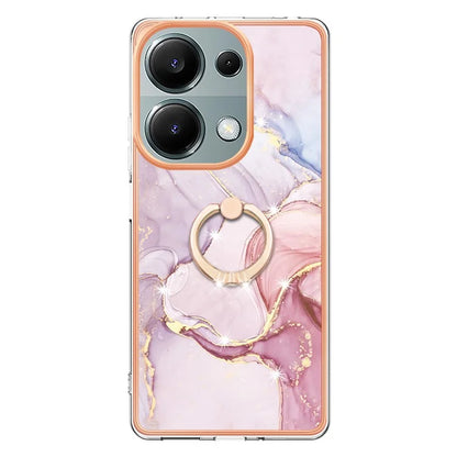 YB IMD Series-10 For Xiaomi Redmi Note 13 Pro 4G / Poco M6 Pro 4G Phone Case TPU Marble Pattern Kickstand Cover