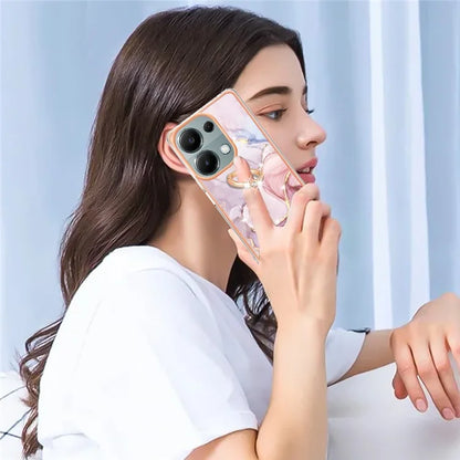 YB IMD Series-10 For Xiaomi Redmi Note 13 Pro 4G / Poco M6 Pro 4G Phone Case TPU Marble Pattern Kickstand Cover