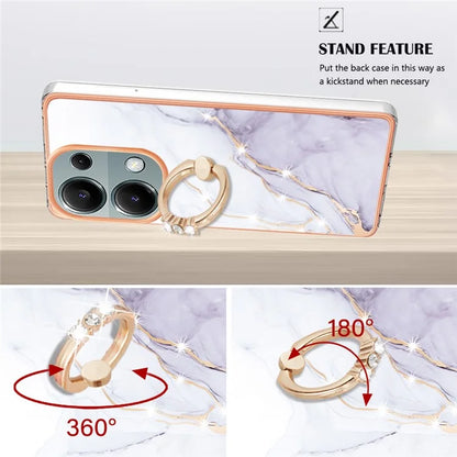 YB IMD Series-10 For Xiaomi Redmi Note 13 Pro 4G / Poco M6 Pro 4G Phone Case TPU Marble Pattern Kickstand Cover