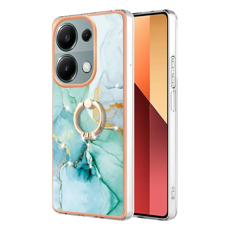 YB IMD Series-10 For Xiaomi Redmi Note 13 Pro 4G / Poco M6 Pro 4G Phone Case TPU Marble Pattern Kickstand Cover