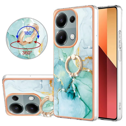 YB IMD Series-10 For Xiaomi Redmi Note 13 Pro 4G / Poco M6 Pro 4G Phone Case TPU Marble Pattern Kickstand Cover