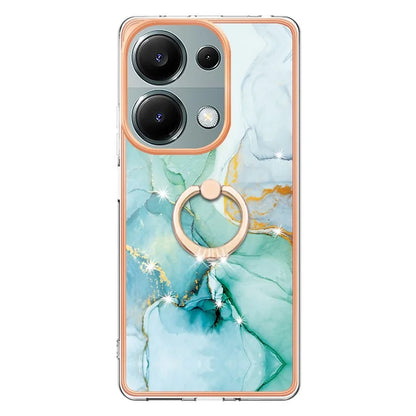 YB IMD Series-10 For Xiaomi Redmi Note 13 Pro 4G / Poco M6 Pro 4G Phone Case TPU Marble Pattern Kickstand Cover