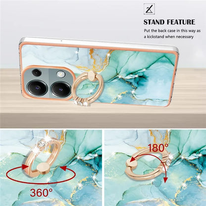 YB IMD Series-10 For Xiaomi Redmi Note 13 Pro 4G / Poco M6 Pro 4G Phone Case TPU Marble Pattern Kickstand Cover