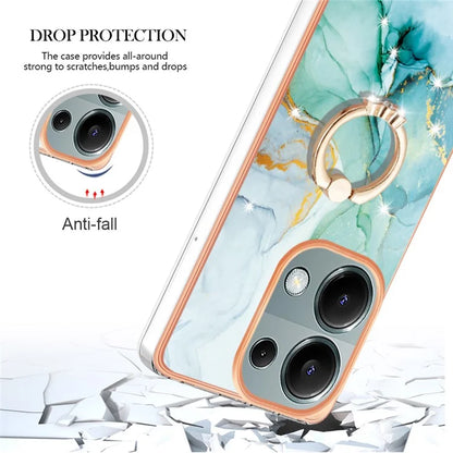 YB IMD Series-10 For Xiaomi Redmi Note 13 Pro 4G / Poco M6 Pro 4G Phone Case TPU Marble Pattern Kickstand Cover