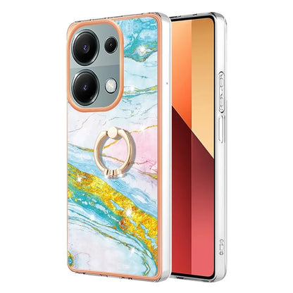 YB IMD Series-10 For Xiaomi Redmi Note 13 Pro 4G / Poco M6 Pro 4G Phone Case TPU Marble Pattern Kickstand Cover