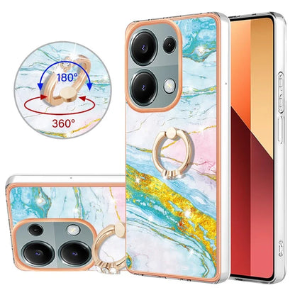 YB IMD Series-10 For Xiaomi Redmi Note 13 Pro 4G / Poco M6 Pro 4G Phone Case TPU Marble Pattern Kickstand Cover