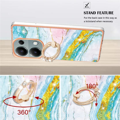 YB IMD Series-10 For Xiaomi Redmi Note 13 Pro 4G / Poco M6 Pro 4G Phone Case TPU Marble Pattern Kickstand Cover