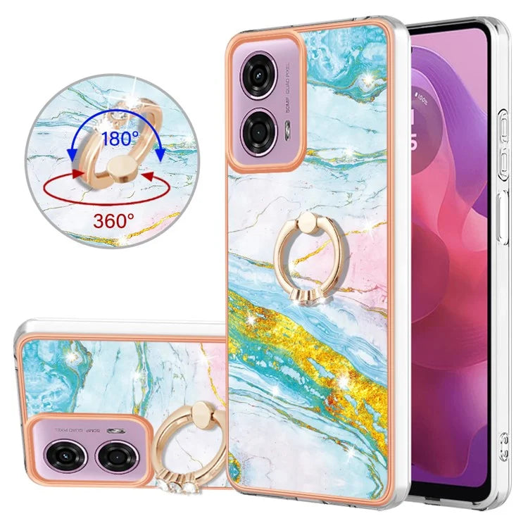 YB IMD Series-10 For Motorola Moto E14 4G / G04 4G / G04s 4G / G24 4G Phone Case Shockproof TPU Kickstand Cover