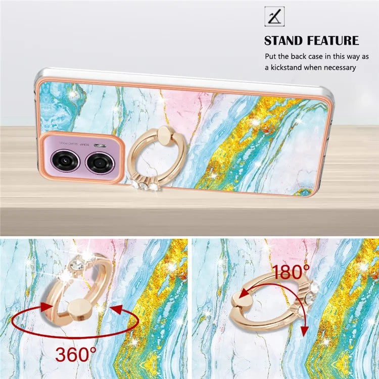 YB IMD Series-10 For Motorola Moto E14 4G / G04 4G / G04s 4G / G24 4G Phone Case Shockproof TPU Kickstand Cover