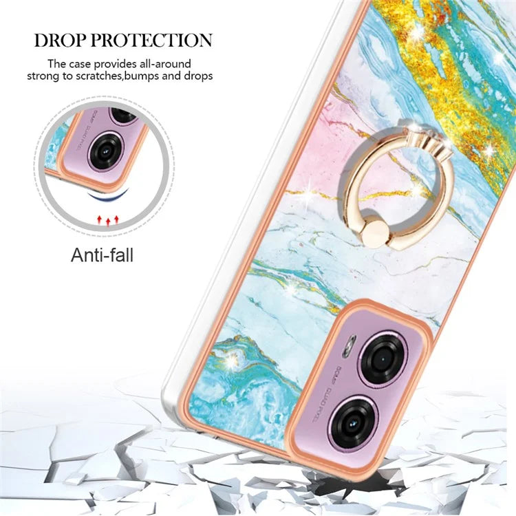 YB IMD Series-10 For Motorola Moto E14 4G / G04 4G / G04s 4G / G24 4G Phone Case Shockproof TPU Kickstand Cover