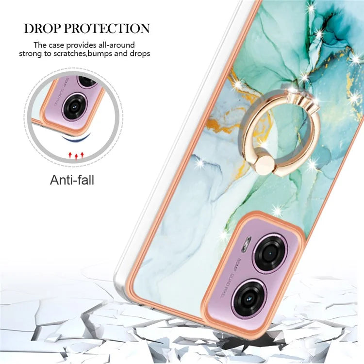 YB IMD Series-10 For Motorola Moto E14 4G / G04 4G / G04s 4G / G24 4G Phone Case Shockproof TPU Kickstand Cover