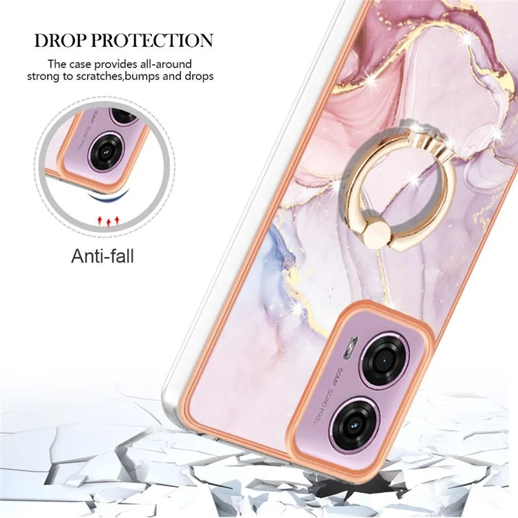 YB IMD Series-10 For Motorola Moto E14 4G / G04 4G / G04s 4G / G24 4G Phone Case Shockproof TPU Kickstand Cover