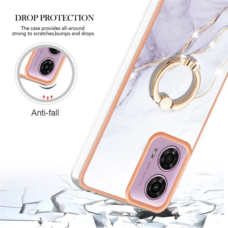 YB IMD Series-10 For Motorola Moto E14 4G / G04 4G / G04s 4G / G24 4G Phone Case Shockproof TPU Kickstand Cover