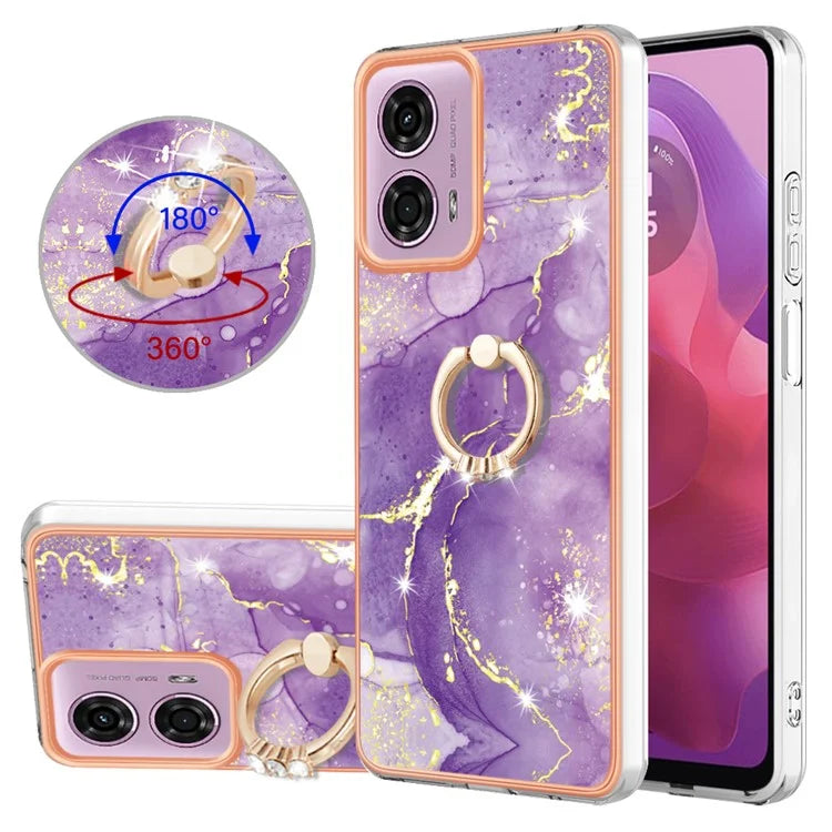 YB IMD Series-10 For Motorola Moto E14 4G / G04 4G / G04s 4G / G24 4G Phone Case Shockproof TPU Kickstand Cover