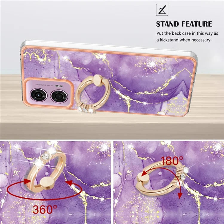 YB IMD Series-10 For Motorola Moto E14 4G / G04 4G / G04s 4G / G24 4G Phone Case Shockproof TPU Kickstand Cover