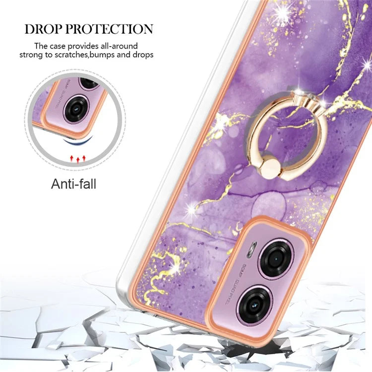 YB IMD Series-10 For Motorola Moto E14 4G / G04 4G / G04s 4G / G24 4G Phone Case Shockproof TPU Kickstand Cover