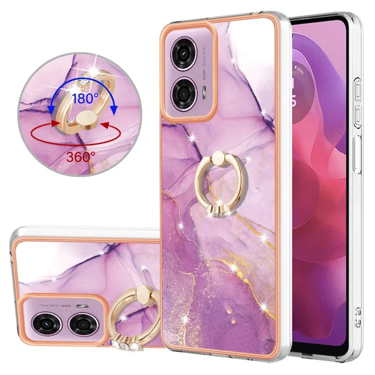 YB IMD Series-10 For Motorola Moto E14 4G / G04 4G / G04s 4G / G24 4G Phone Case Shockproof TPU Kickstand Cover