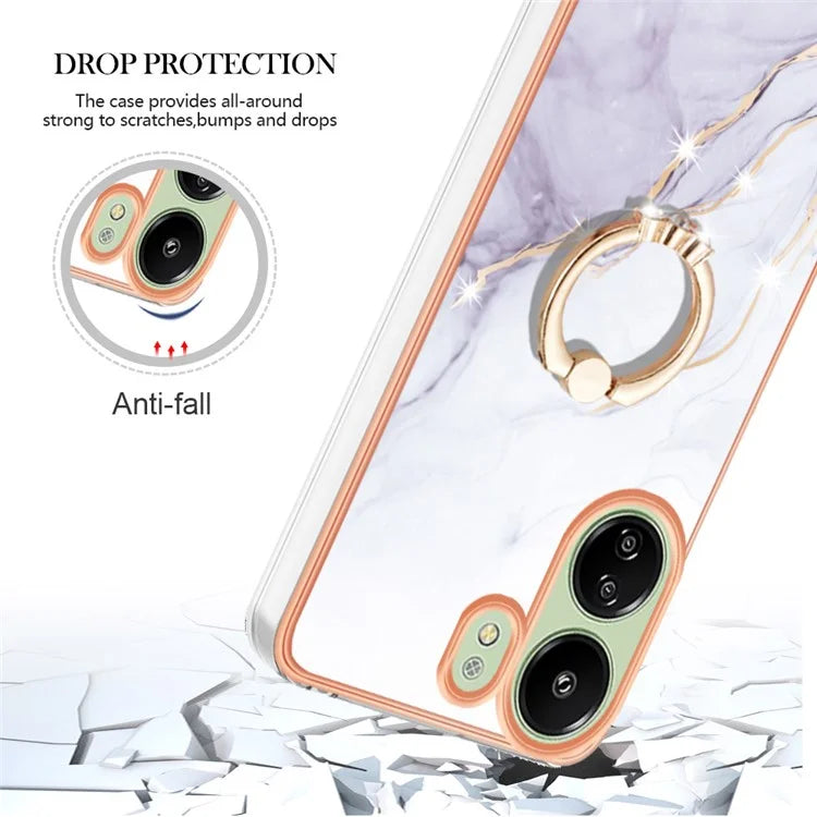 YB IMD Series-10 For Xiaomi Redmi 13C 4G / 13C 5G / 13R 5G / Poco M6 5G / Poco C65 4G Phone Case Electroplating Kickstand TPU Cover