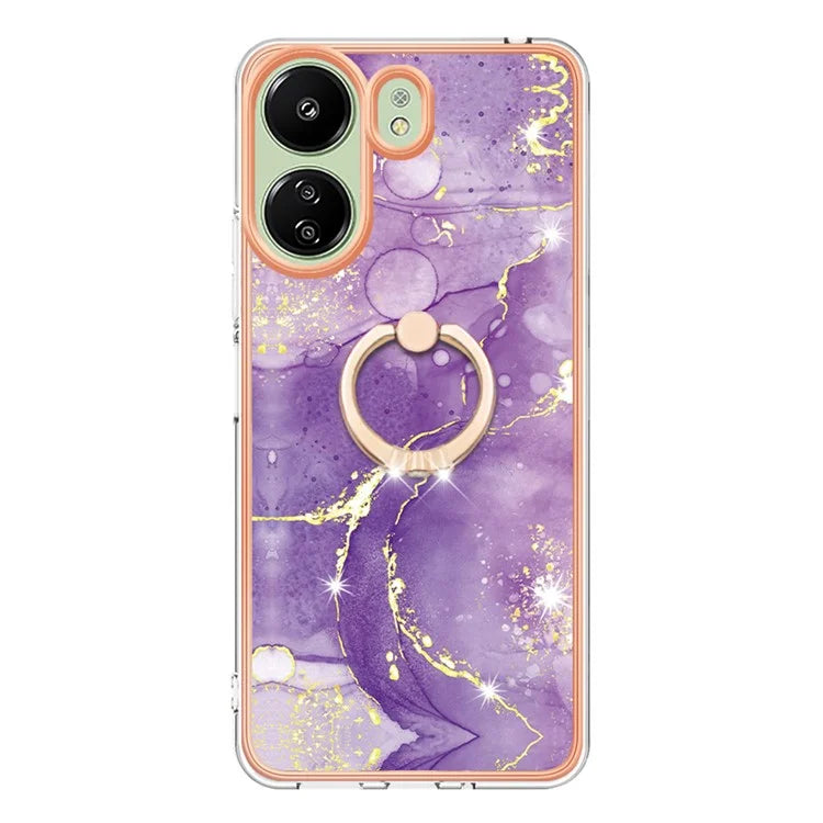 YB IMD Series-10 For Xiaomi Redmi 13C 4G / 13C 5G / 13R 5G / Poco M6 5G / Poco C65 4G Phone Case Electroplating Kickstand TPU Cover